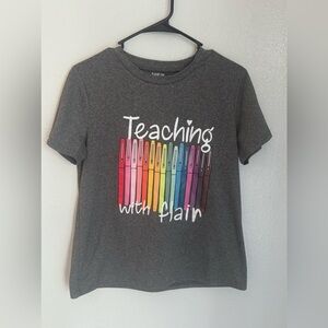 Shein Teaching with Flair Grey Tshirt Size Medium